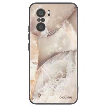 Picasee Xiaomi Poco F3 Hülle - Schwarzes Silikon - Cream marble