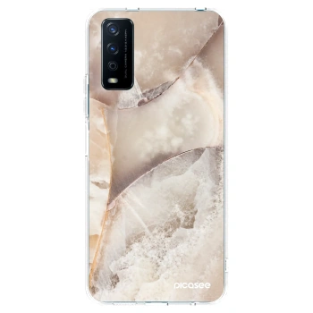 Picasee Vivo Y11s Hülle - Transparentes Silikon - Cream marble