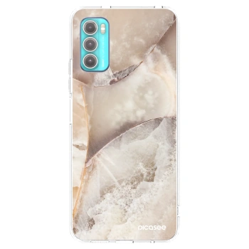 Picasee Motorola Moto G60 Hülle - Transparentes Silikon - Cream marble