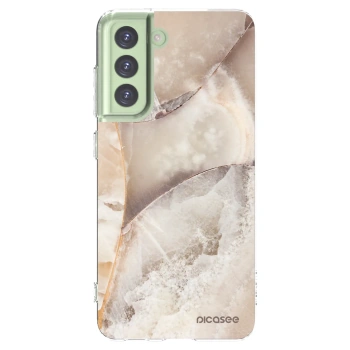 Picasee Samsung Galaxy S21 FE 5G Hülle - Transparentes Silikon - Cream marble