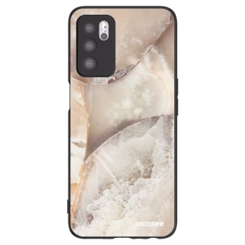 Picasee OPPO A16s Hülle - Schwarzes Silikon - Cream marble