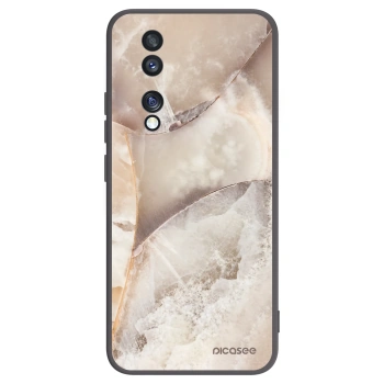 Picasee Honor 70 Hülle - Schwarzes Silikon - Cream marble