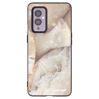 Picasee OnePlus 9 Hülle - Schwarzes Silikon - Cream marble
