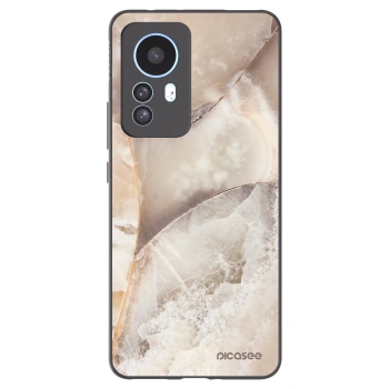Picasee Xiaomi 12T Pro Hülle - Schwarzes Silikon - Cream marble