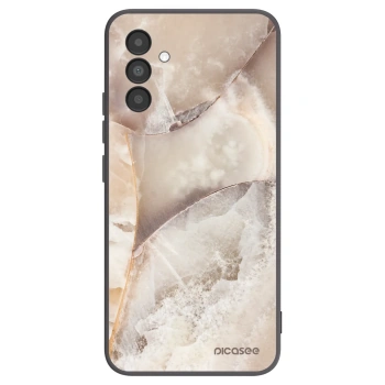Picasee Samsung Galaxy A04s A047F Hülle - Schwarzes Silikon - Cream marble