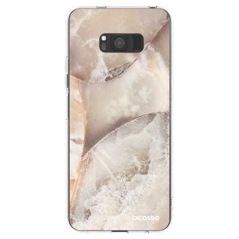 Picasee Samsung Galaxy S8 G950F Hülle - Transparentes Silikon - Cream marble