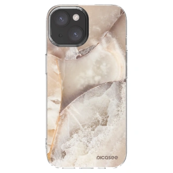 Picasee Apple iPhone 15 Hülle - Transparentes Silikon - Cream marble