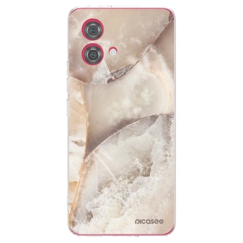 Picasee Motorola Moto G84 5G Hülle - Transparentes Silikon - Cream marble