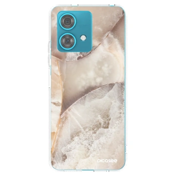Picasee Motorola Edge 40 Neo Hülle - Transparentes Silikon - Cream marble
