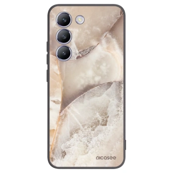 Picasee Vivo V40 SE 5G Hülle - Schwarzes Silikon - Cream marble