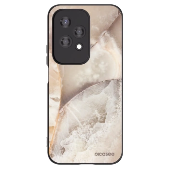 Picasee Honor 200 Lite Hülle - Schwarzes Silikon - Cream marble