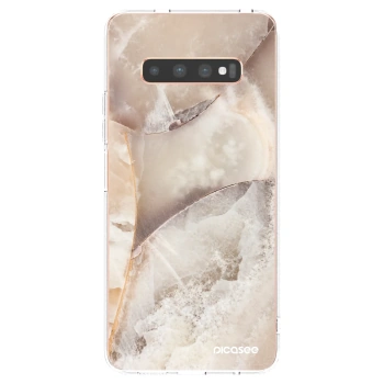 Picasee Samsung Galaxy S10 Plus G975 Hülle - Transparentes Silikon - Cream marble