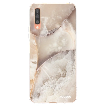 Picasee Samsung Galaxy A70 A705F Hülle - Transparentes Silikon - Cream marble