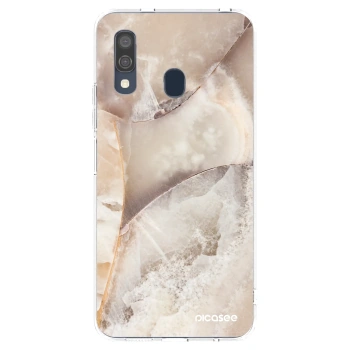 Picasee Samsung Galaxy A40 A405F Hülle - Transparentes Silikon - Cream marble