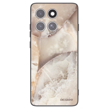 Picasee Motorola Edge 60 Fusion Hülle - Schwarzes Silikon - Cream marble