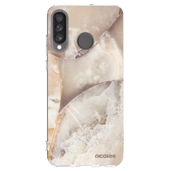 Picasee Huawei P30 Lite Hülle - Transparentes Silikon - Cream marble