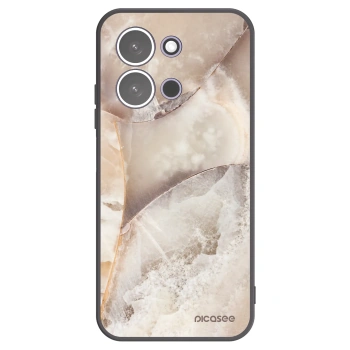 Picasee Xiaomi Redmi 15C 5G Hülle - Schwarzes Silikon - Cream marble