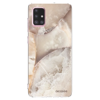 Picasee Samsung Galaxy A71 A715F Hülle - Transparentes Silikon - Cream marble