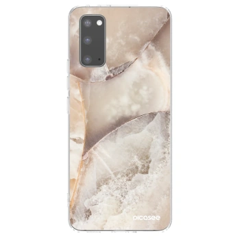 Picasee Samsung Galaxy S20 G980F Hülle - Transparentes Silikon - Cream marble
