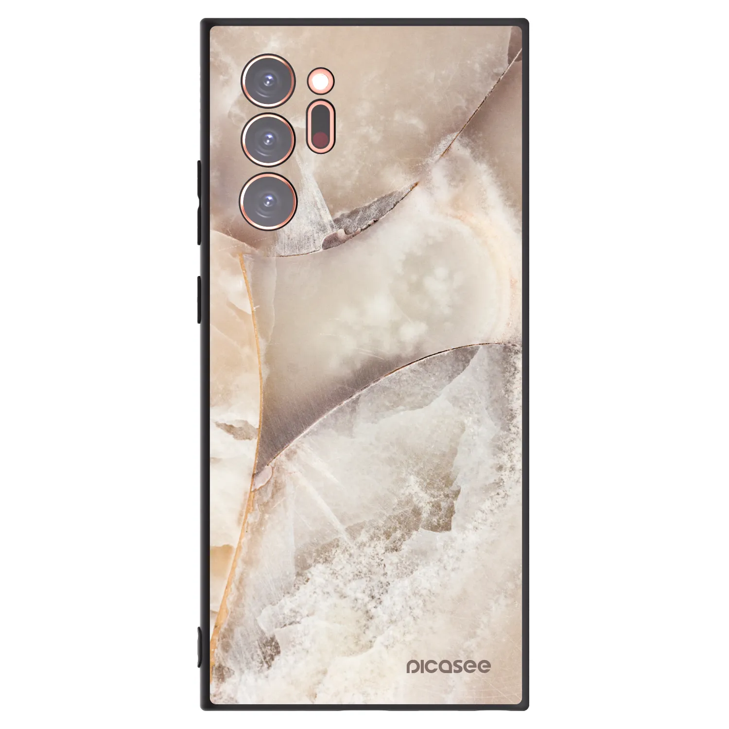 Picasee Samsung Galaxy Note 20 Ultra Hülle - Schwarzes Silikon - Cream marble
