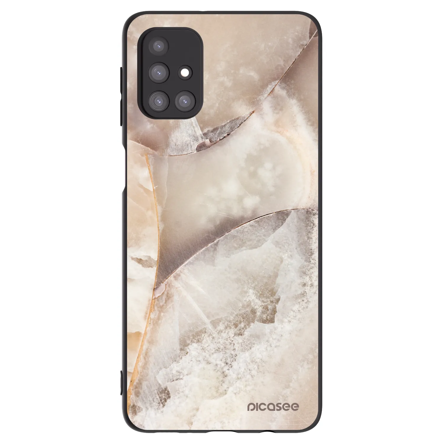 Picasee Samsung Galaxy M31s Hülle - Schwarzes Silikon - Cream marble