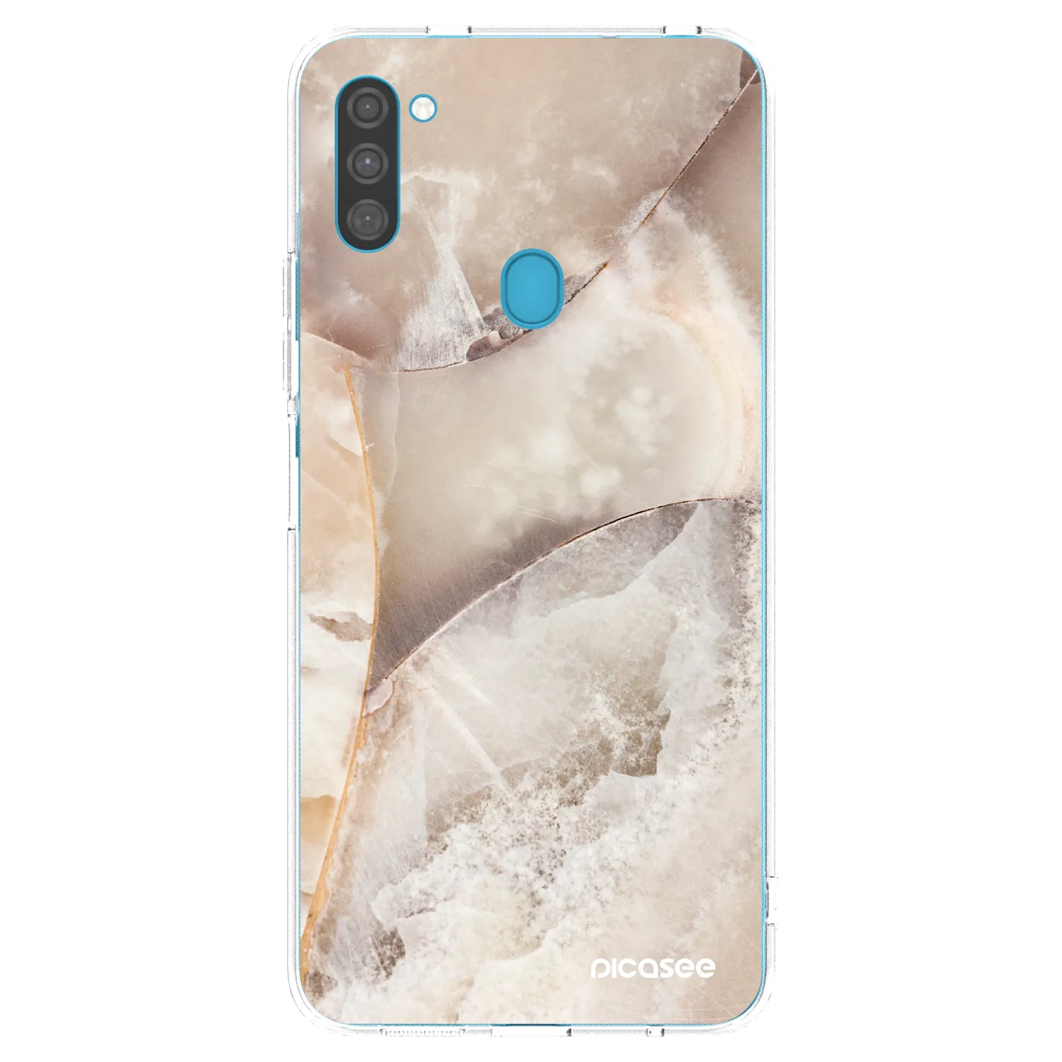 Picasee Samsung Galaxy M11 Hülle - Transparentes Silikon - Cream marble