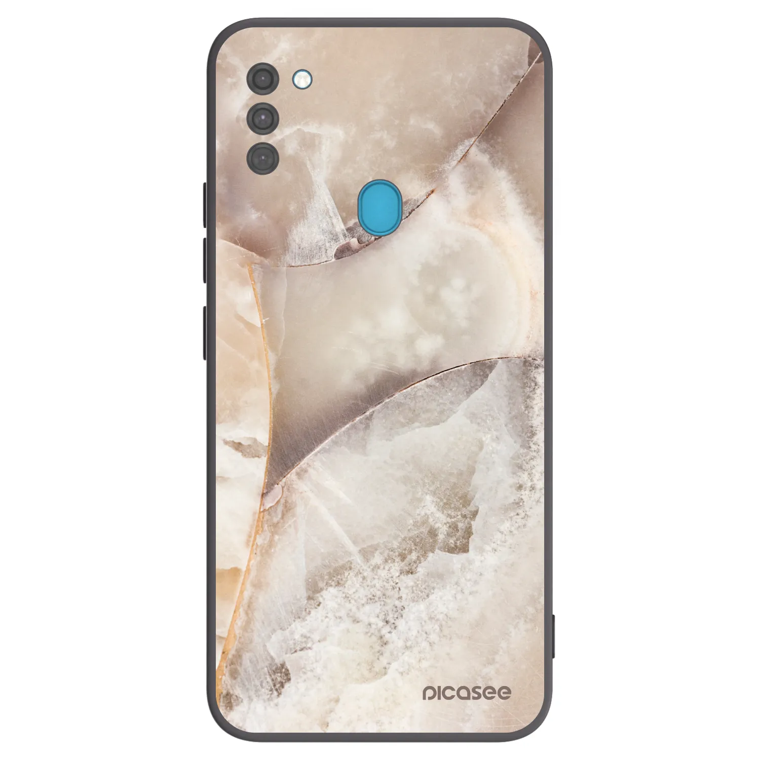Picasee Samsung Galaxy M11 Hülle - Schwarzes Silikon - Cream marble