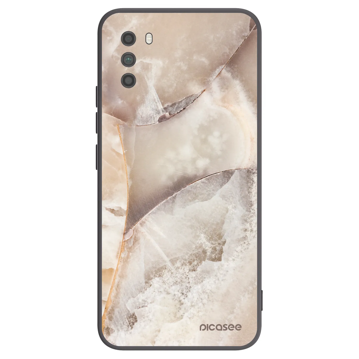 Picasee Xiaomi Poco M3 Hülle - Schwarzes Silikon - Cream marble