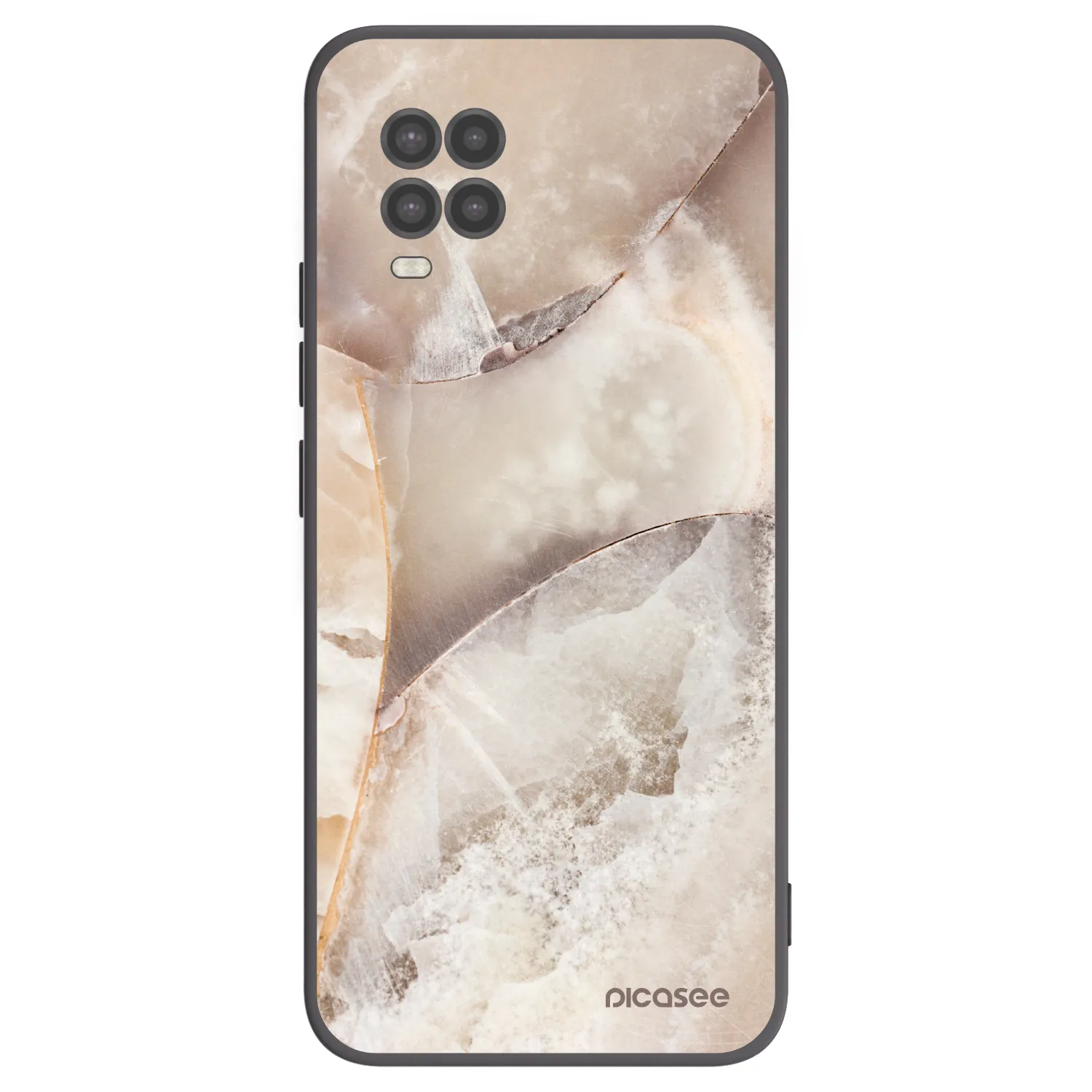 Picasee Xiaomi Mi 10 Lite Hülle - Schwarzes Silikon - Cream marble