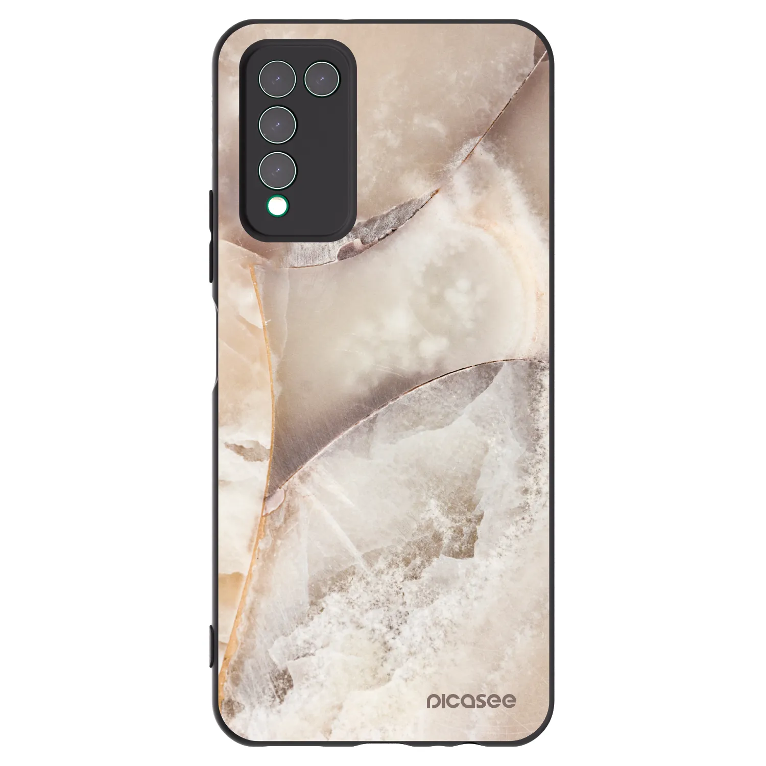Picasee Honor 10X Lite Hülle - Schwarzes Silikon - Cream marble
