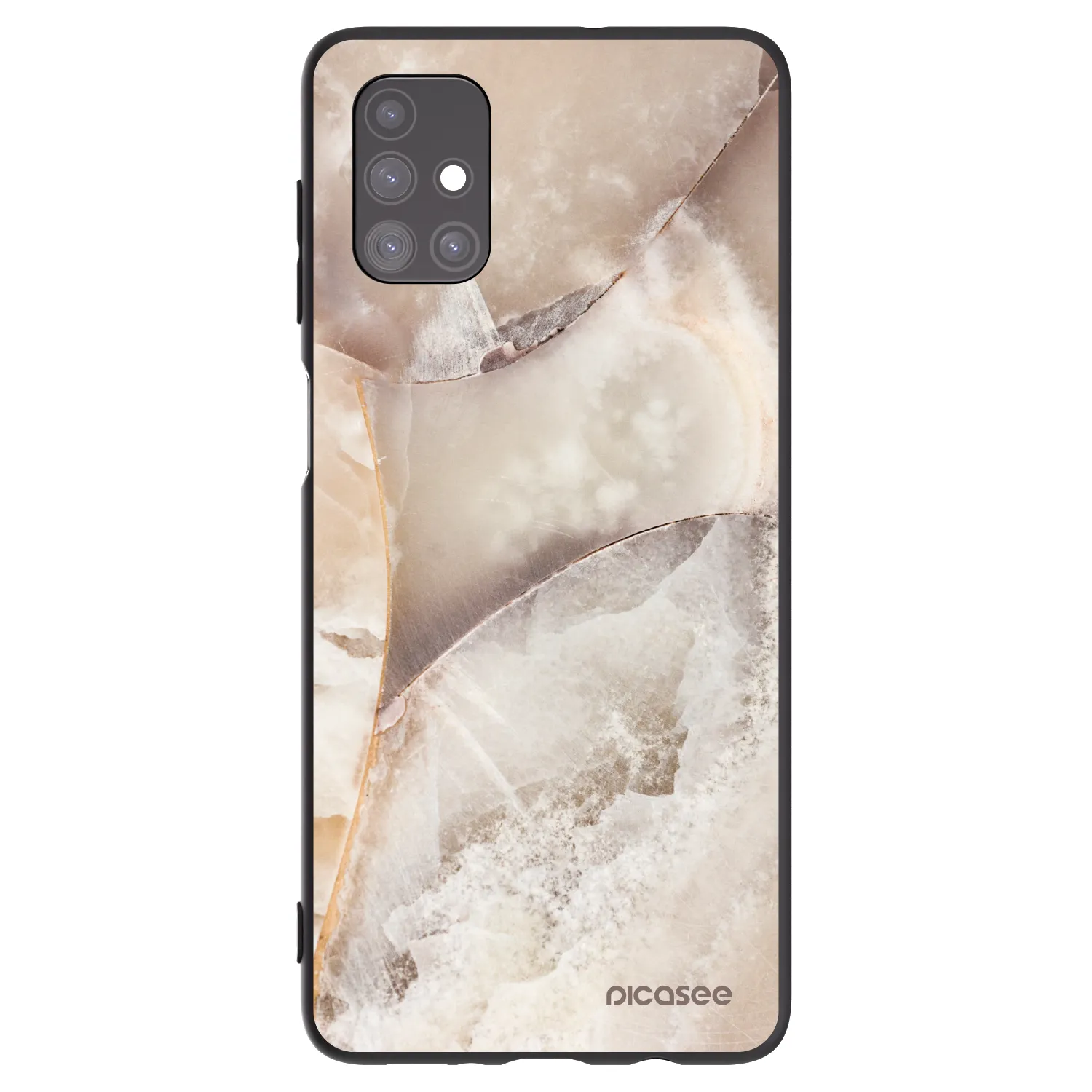 Picasee Samsung Galaxy M51 M515F Hülle - Schwarzes Silikon - Cream marble
