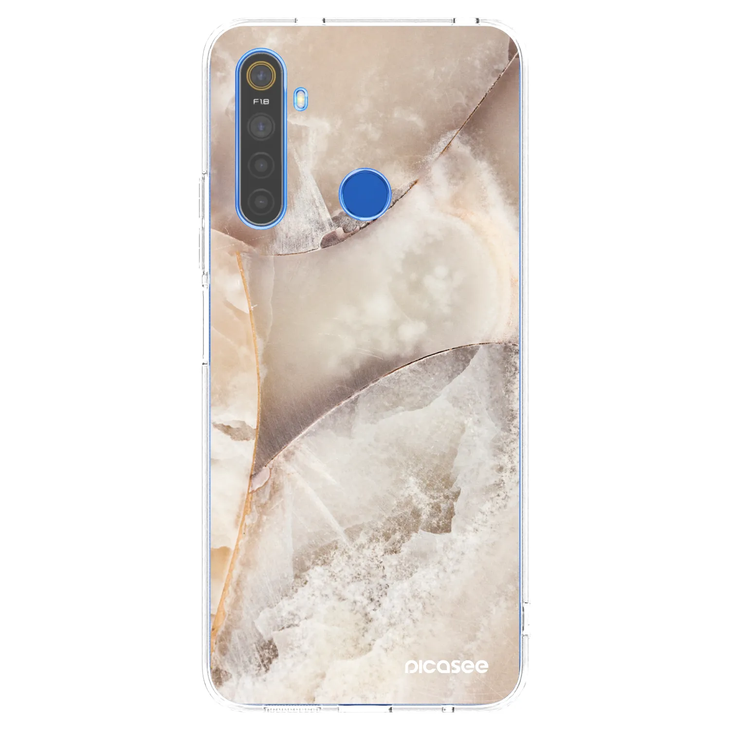 Picasee Realme 5 Hülle - Transparentes Silikon - Cream marble