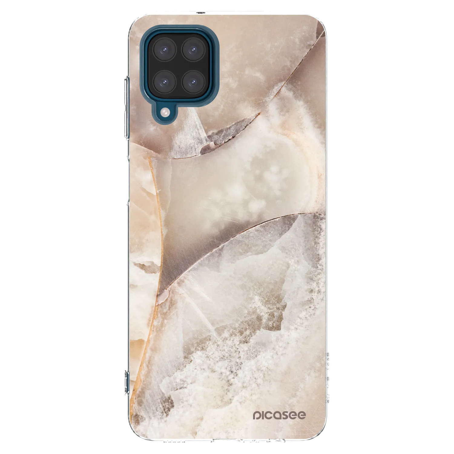 Picasee Samsung Galaxy A12 A125F Hülle - Transparentes Silikon - Cream marble
