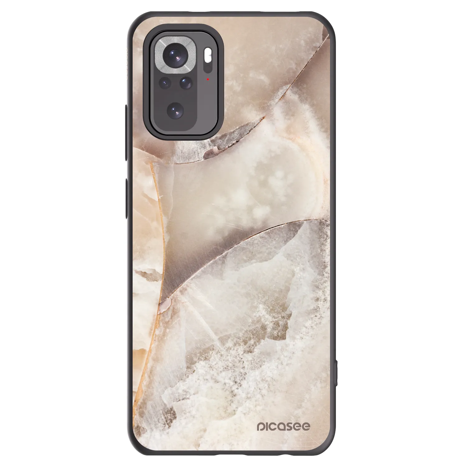 Picasee Xiaomi Redmi Note 10 Hülle - Schwarzes Silikon - Cream marble