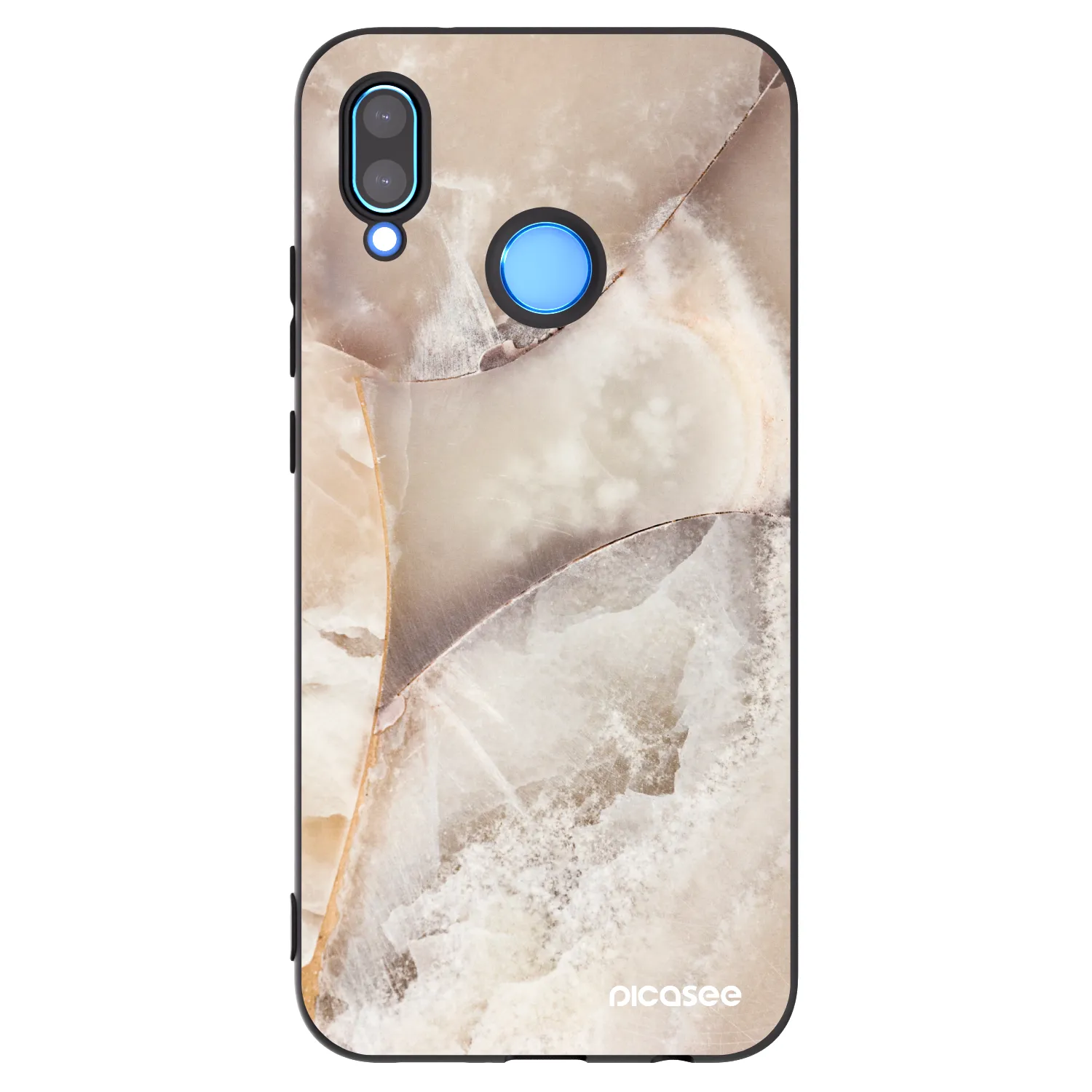 Picasee Huawei P20 Lite Hülle - Schwarzes Silikon - Cream marble