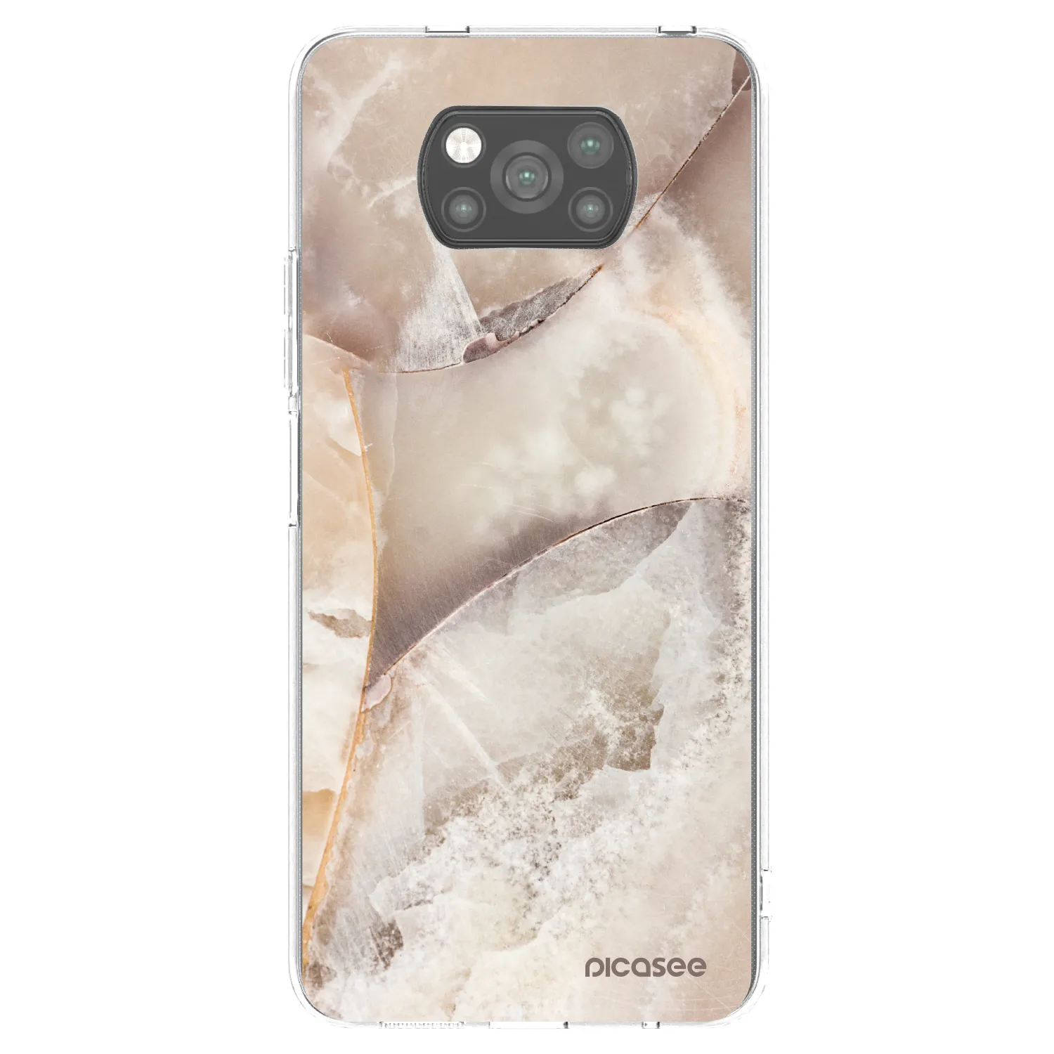 Picasee Xiaomi Poco X3 Pro Hülle - Schwarzes Silikon - Cream marble