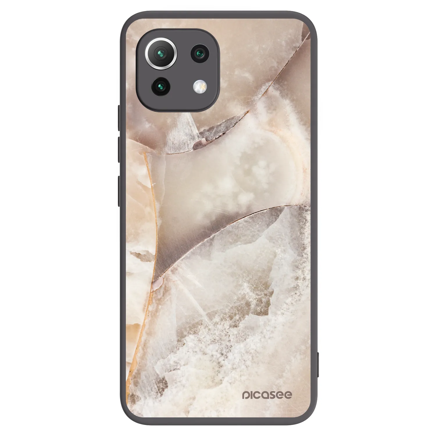 Picasee Xiaomi Mi 11 Lite Hülle - Schwarzes Silikon - Cream marble
