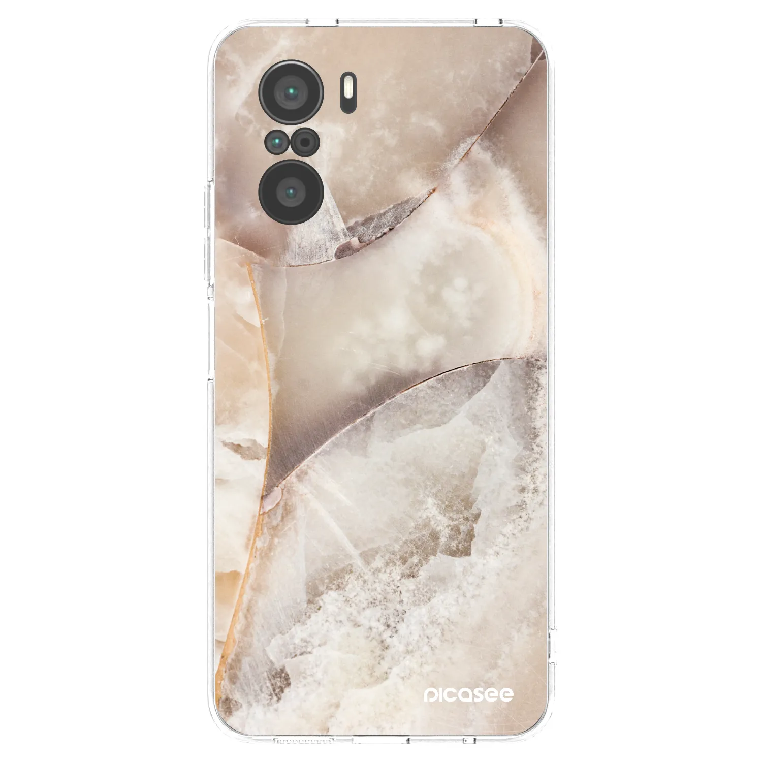Picasee Xiaomi Poco F3 Hülle - Transparentes Silikon - Cream marble