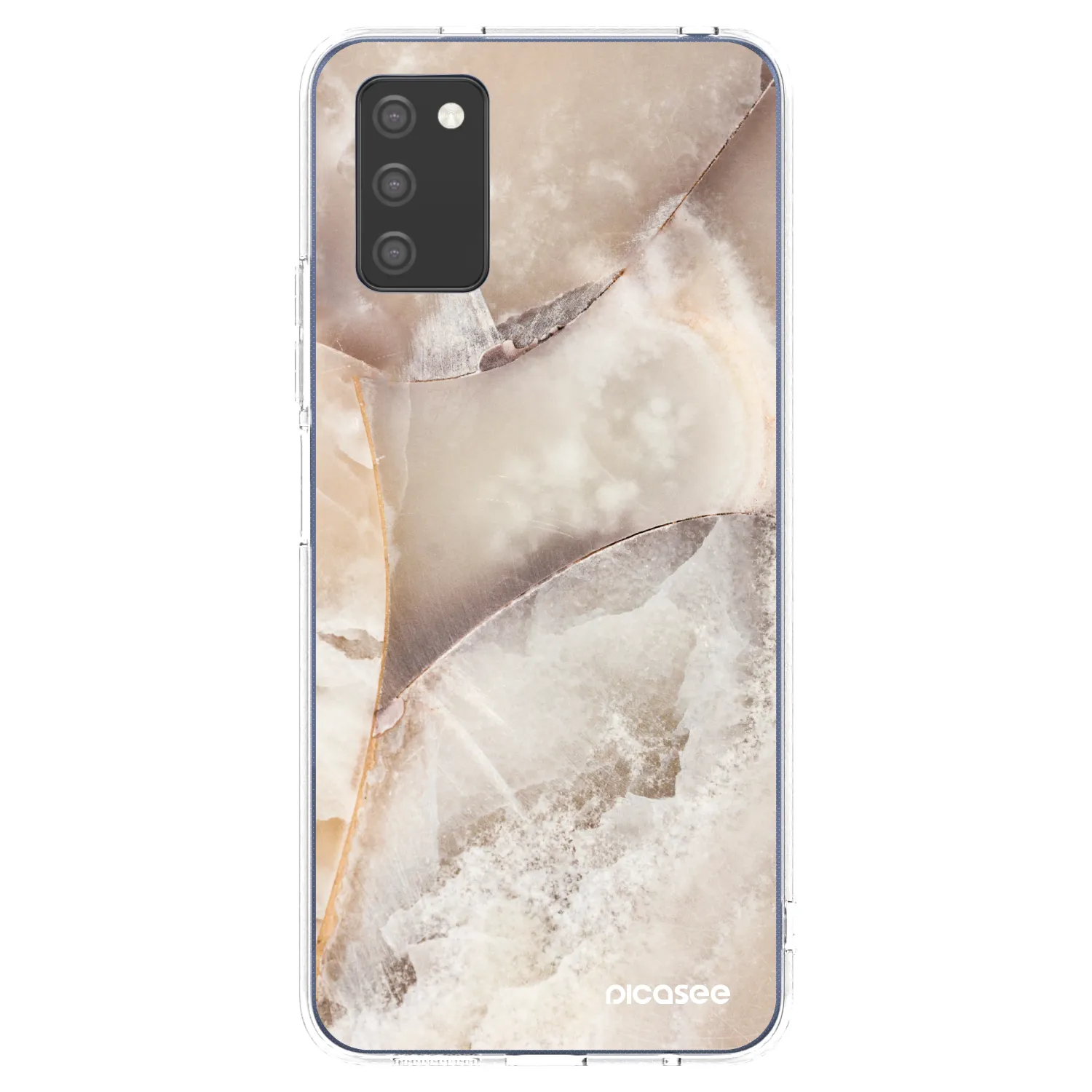 Picasee Samsung Galaxy A02s A025G Hülle - Transparentes Silikon - Cream marble