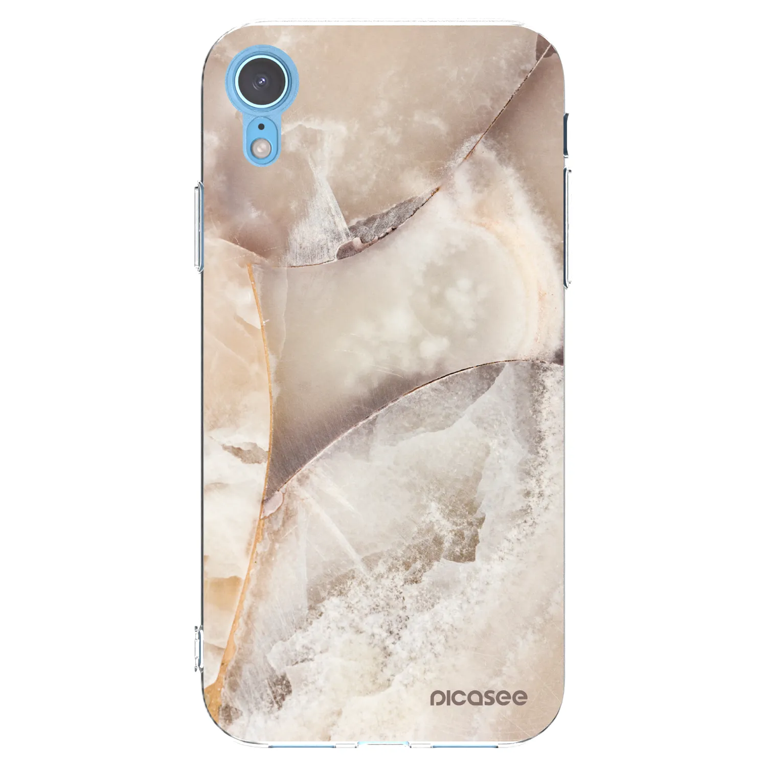 Picasee Apple iPhone XR Hülle - Transparentes Silikon - Cream marble