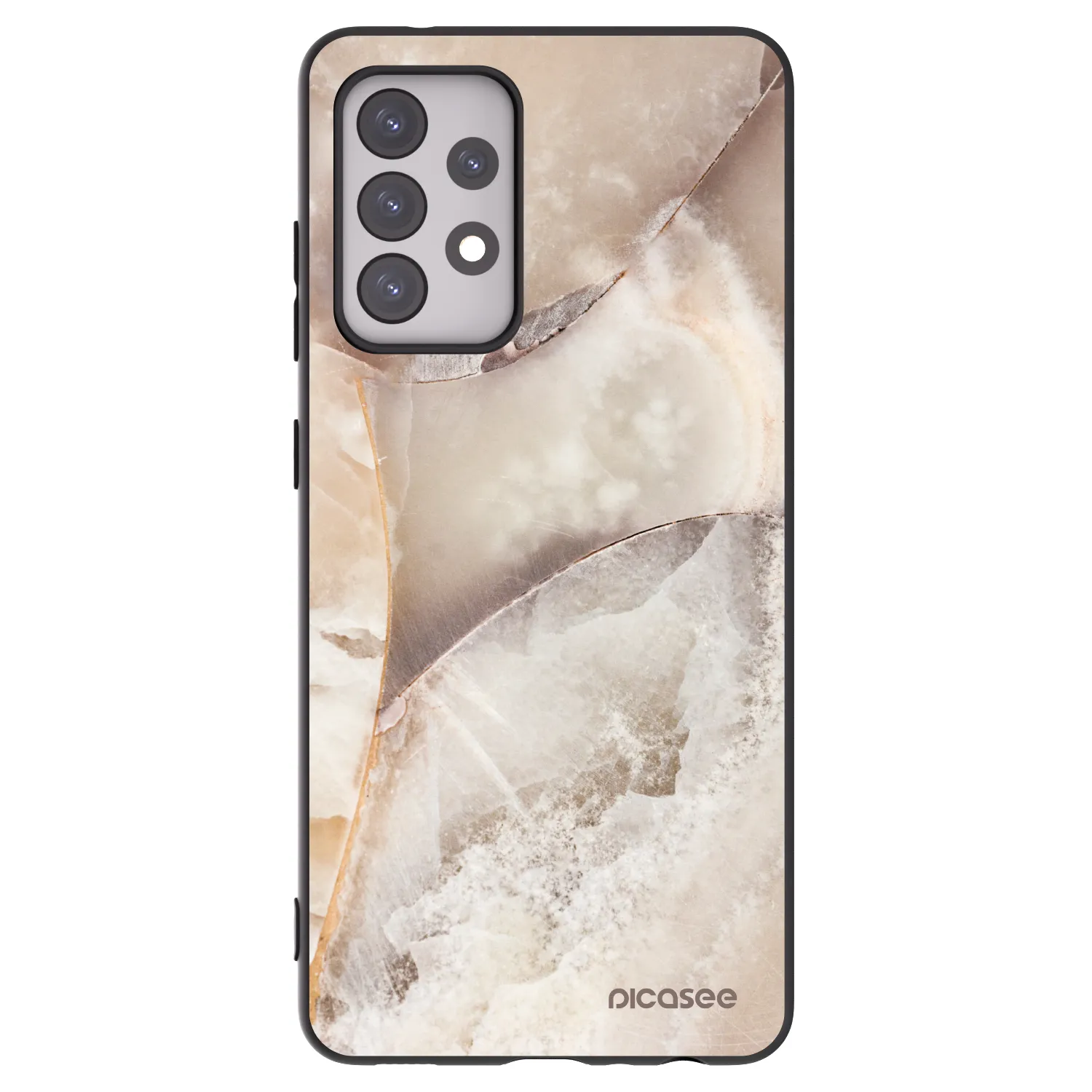 Picasee Samsung Galaxy A52s 5G A528B Hülle - Schwarzes Silikon - Cream marble