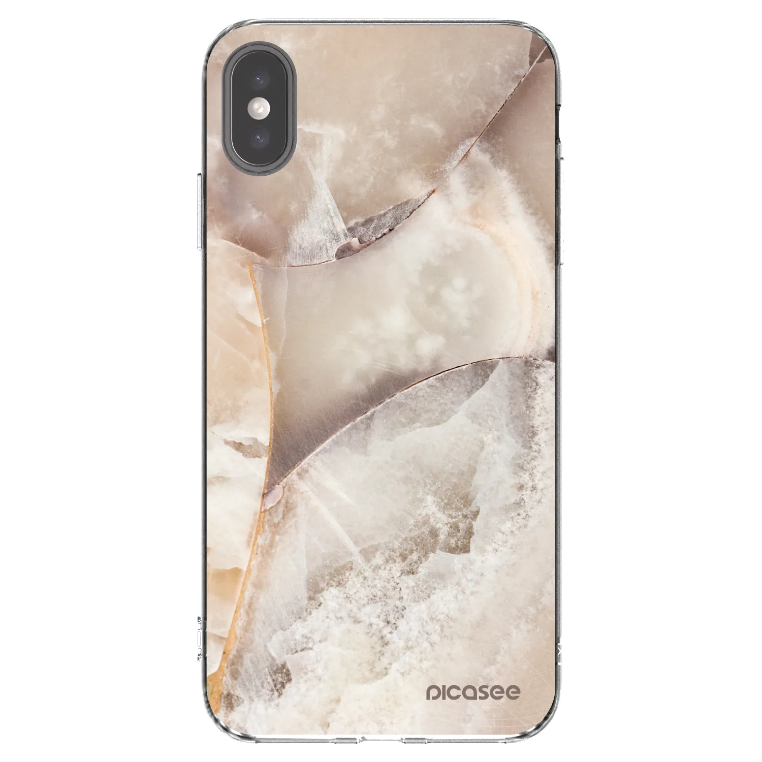 Picasee Apple iPhone XS Max Hülle - Transparentes Silikon - Cream marble