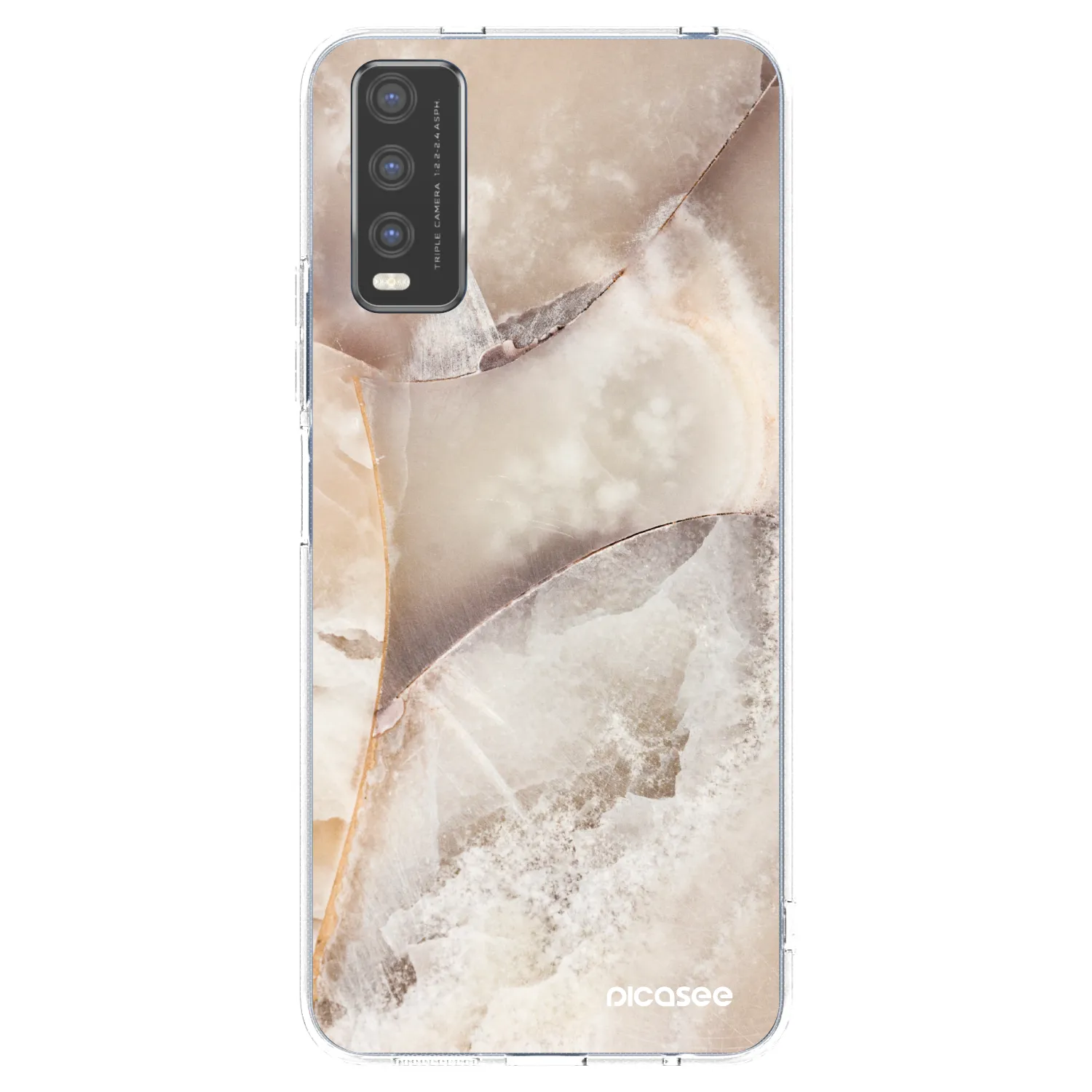 Picasee Vivo Y20s Hülle - Transparentes Silikon - Cream marble