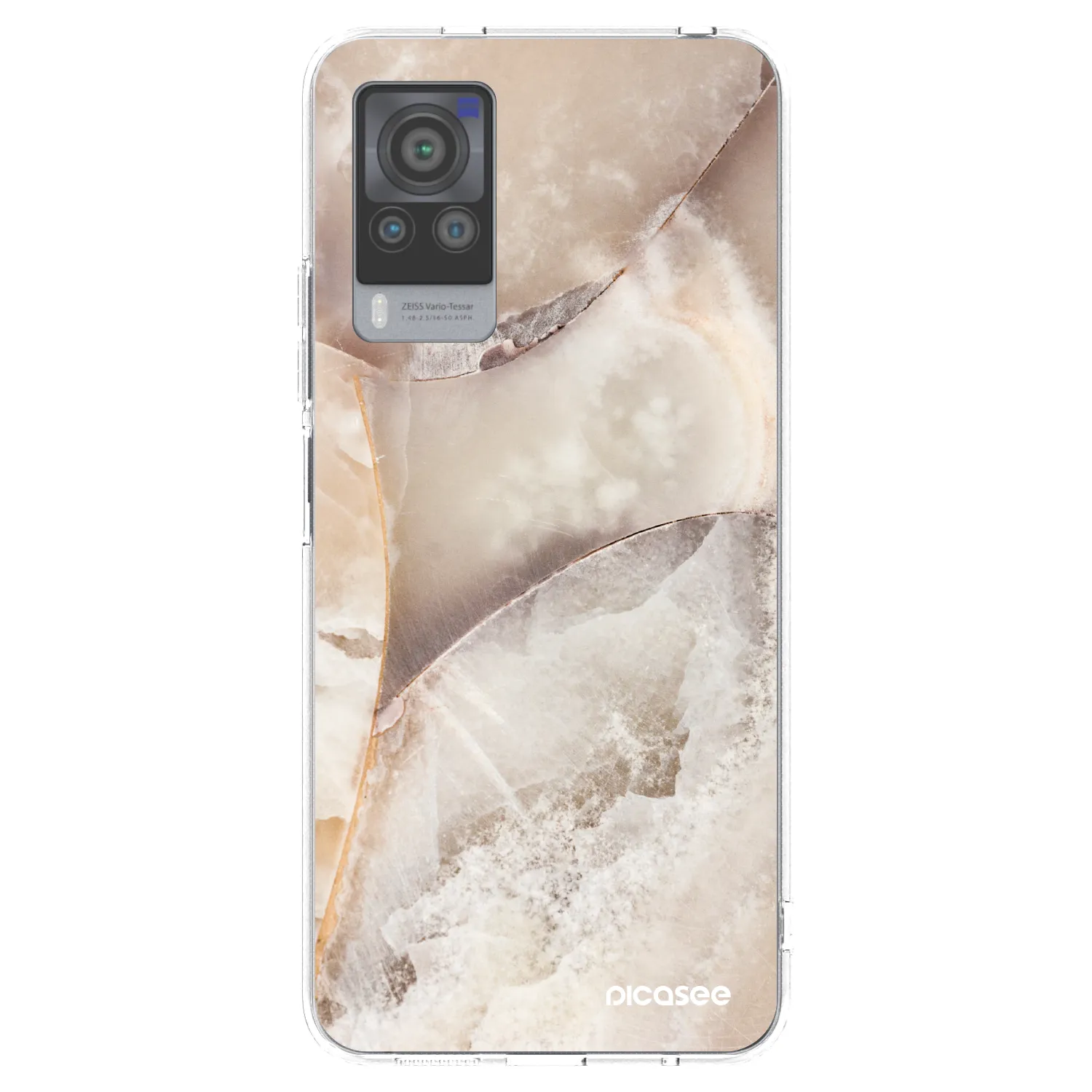 Picasee Vivo X60 Pro 5G Hülle - Transparentes Silikon - Cream marble