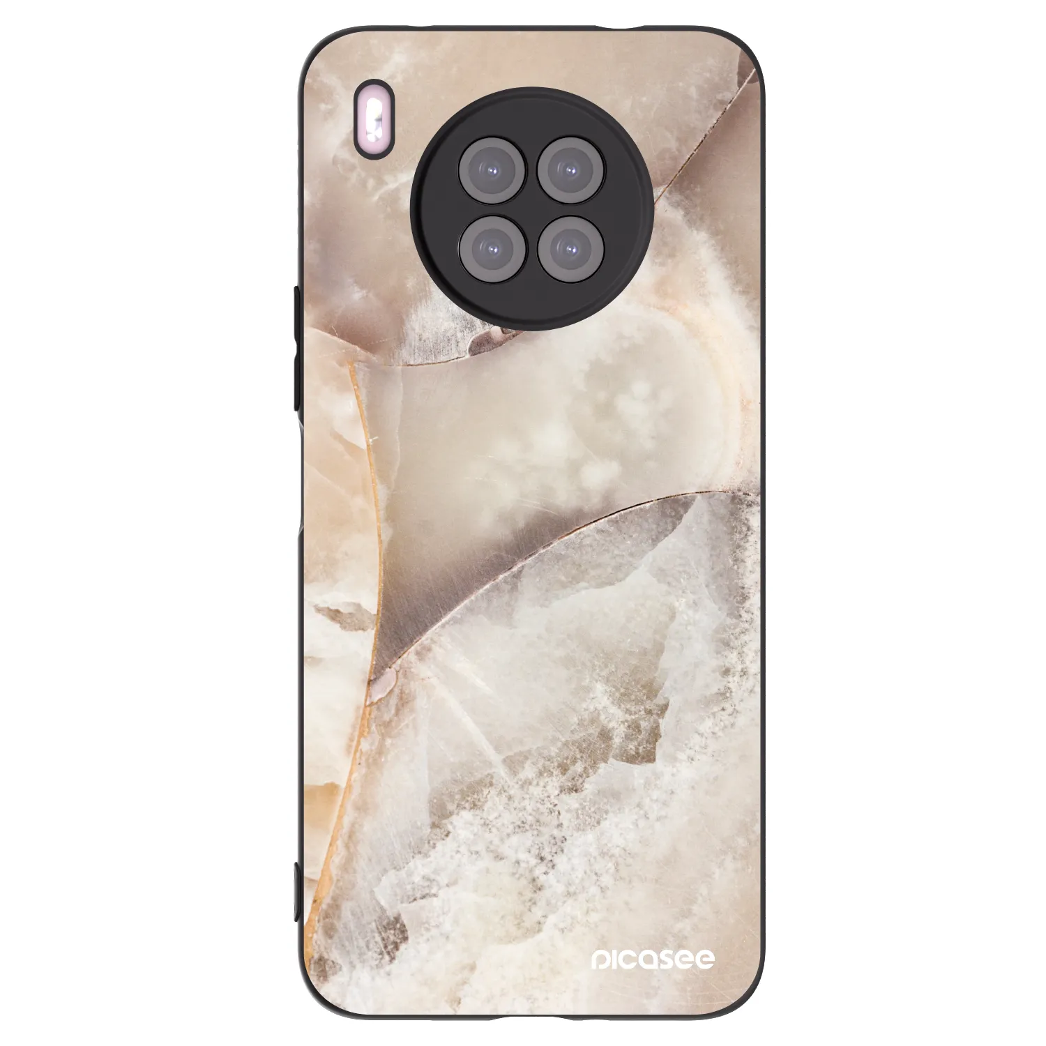 Picasee Huawei Nova 8i Hülle - Schwarzes Silikon - Cream marble