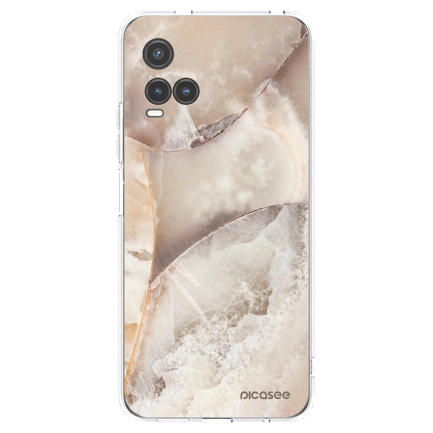 Picasee Vivo Y33s Hülle - Transparentes Silikon - Cream marble