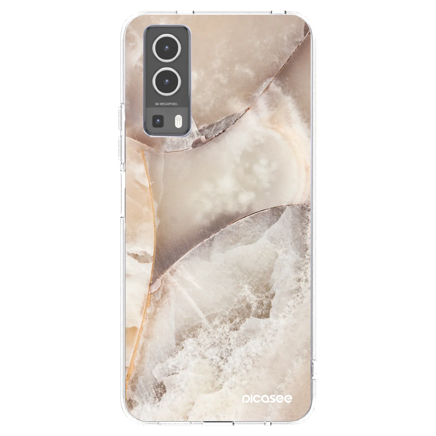 Picasee Vivo Y72 5G Hülle - Transparentes Silikon - Cream marble