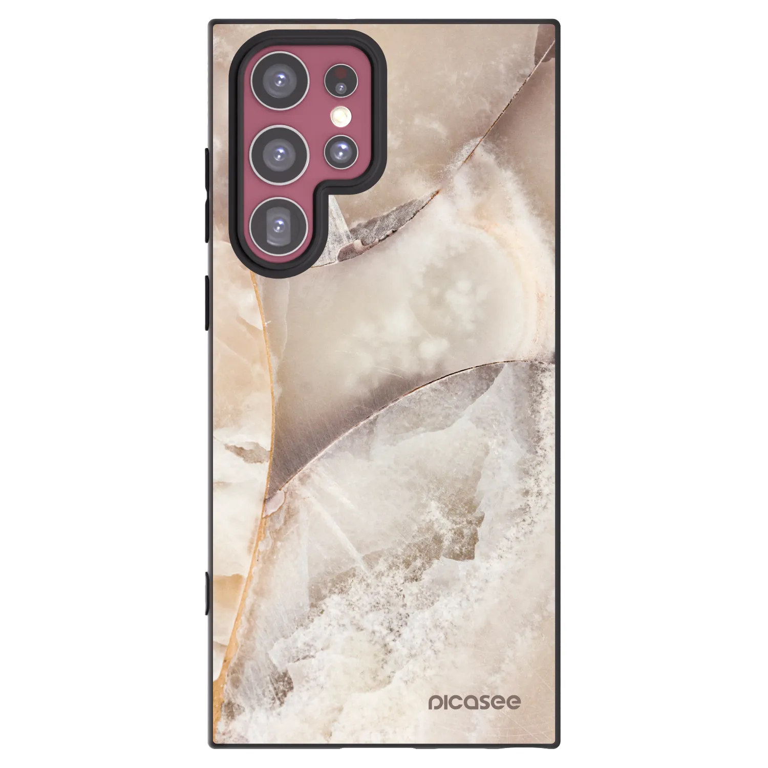 Picasee Samsung Galaxy S22 Ultra 5G Hülle - Schwarzes Silikon - Cream marble