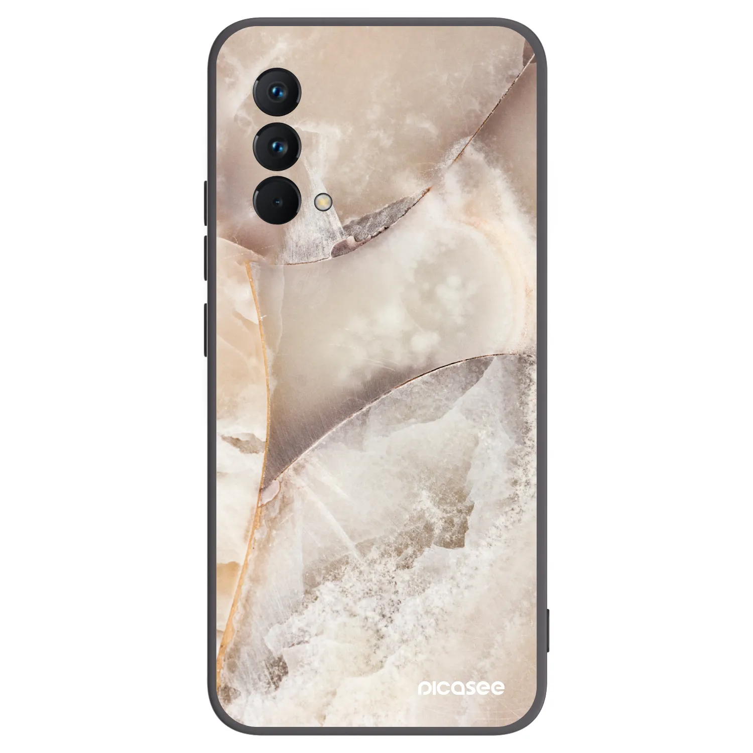 Picasee Realme GT Master Edition 5G Hülle - Schwarzes Silikon - Cream marble