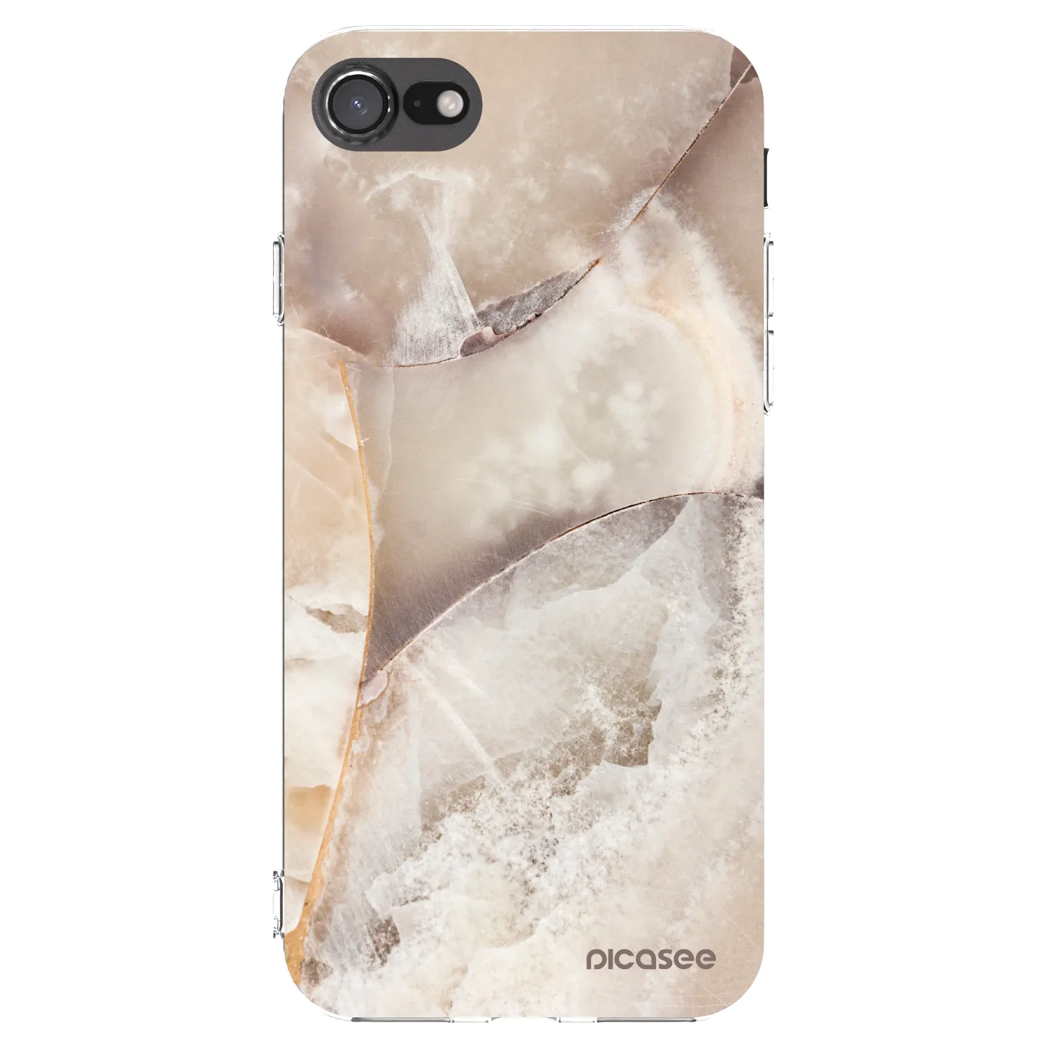 Picasee Apple iPhone SE 2022 Hülle - Transparentes Silikon - Cream marble